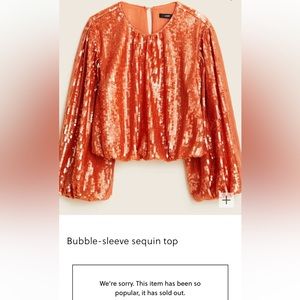BRAND NEW J CREW bubble-sleeve sequin top